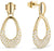 Arctic Pavé Earrings, gold-lustrous stainless steel, sparkling crystals, secure clasp - Bering Model: 757-27-05