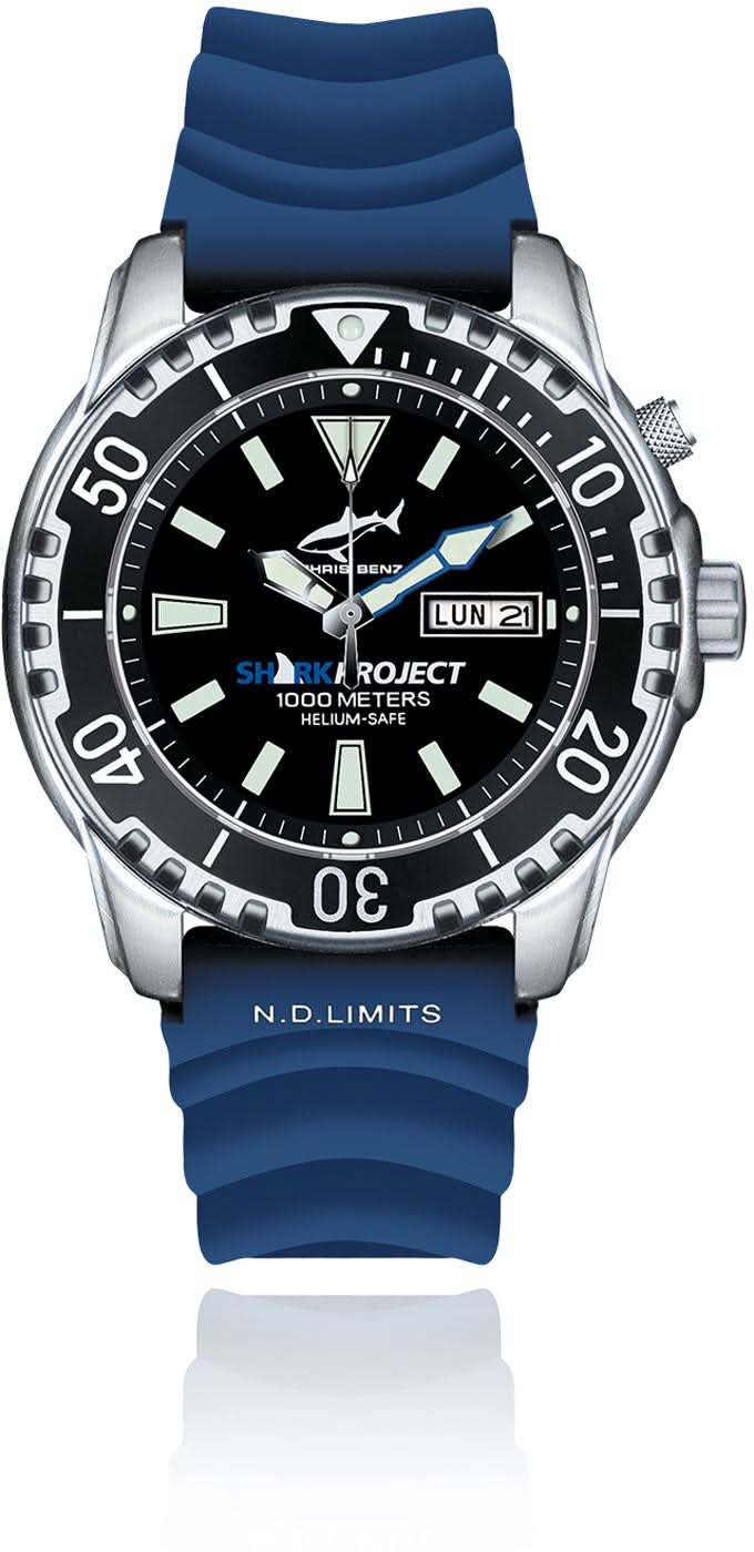 Chris Benz Deep CB-1000-SP-KBB Men's Watch • 1000m • Sapphire