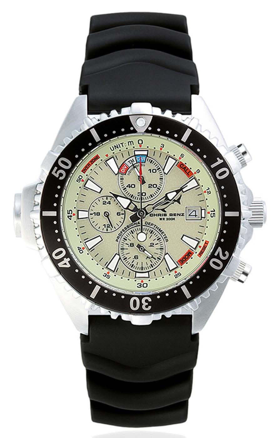 Chris Benz Chronograph 200M CB-C200-N-KBS Watch • Sapphire Crystal