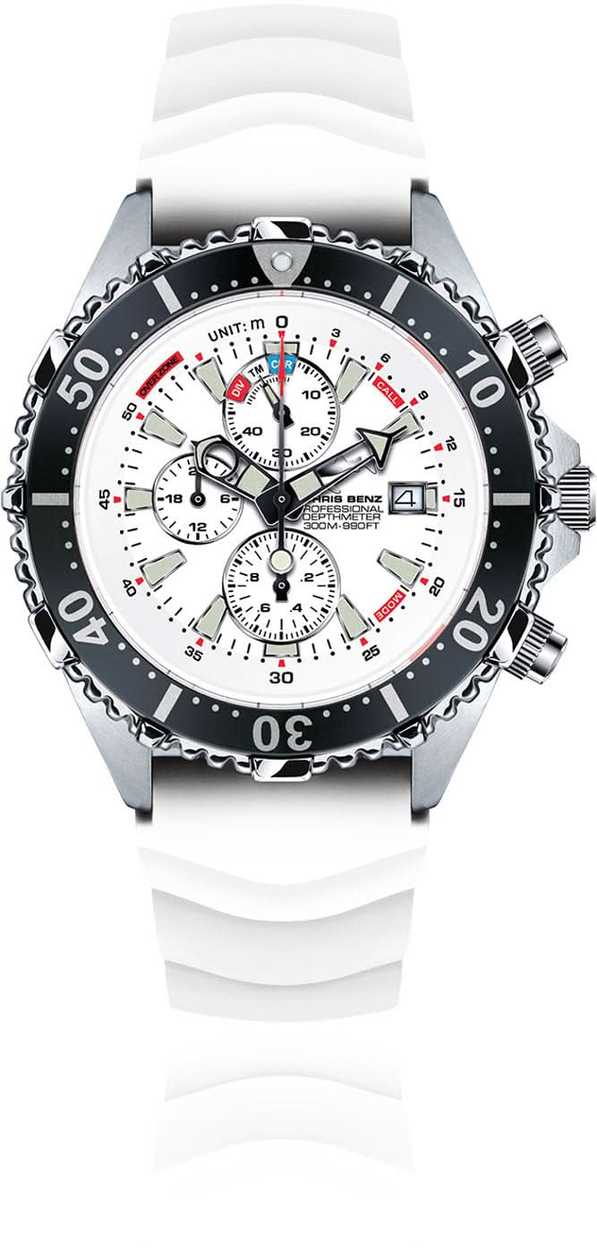 Chris Benz DEPTHMETER CB-C300-W-KBW Men's Watch • 300m • Sapphire Crystal