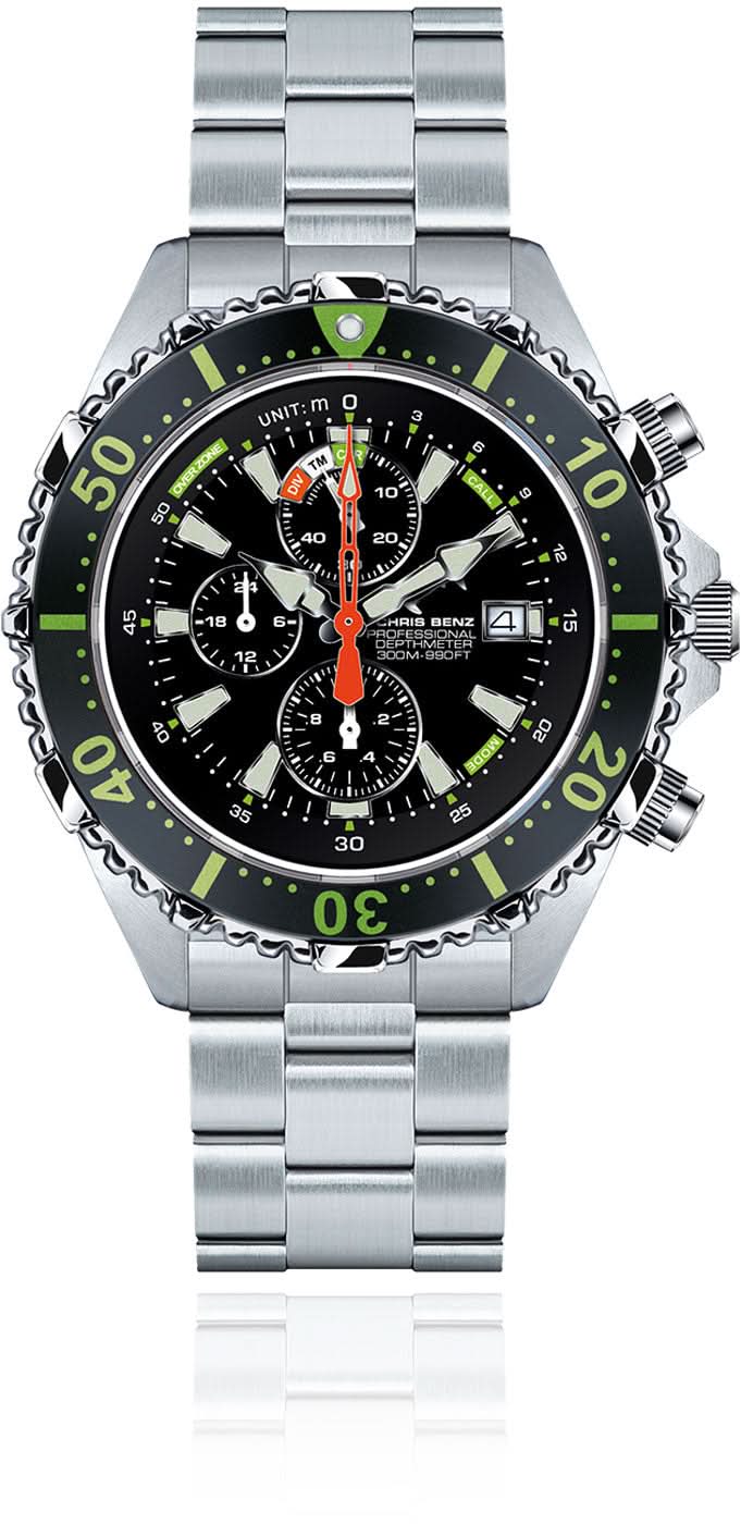 Chris Benz Depthmeter CB-C300X-G-MB Men's Watch • 300m Water Resistant • Sapphire Crystal