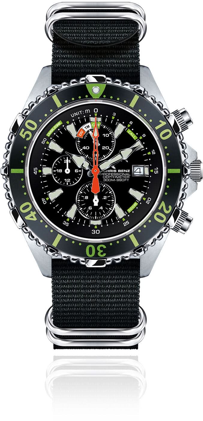 Chris Benz CB-C300X-G-NBS Men's Watch • 300m • Depth Gauge