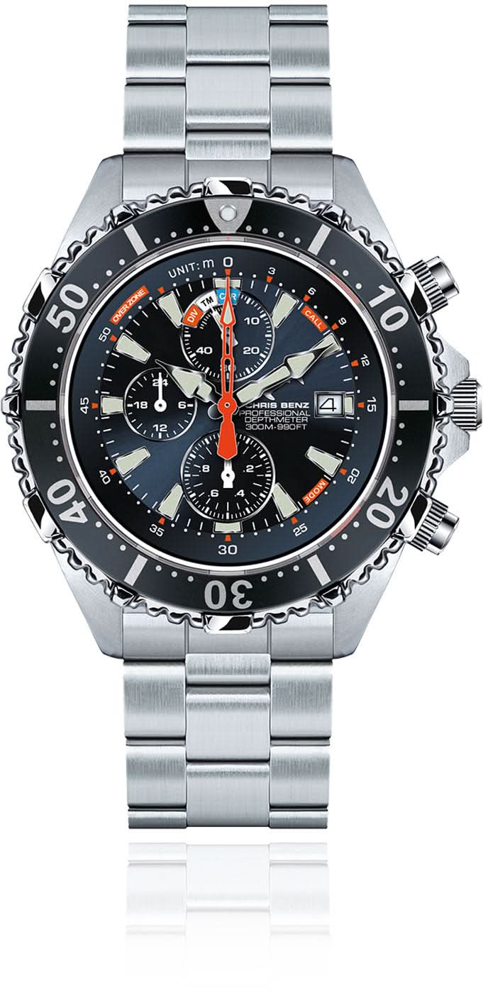 Chris Benz Depthmeter Chronograph 300M CB-C300X-NB-MB Men's Watch • 300m Water Resistant • Sapphire Crystal