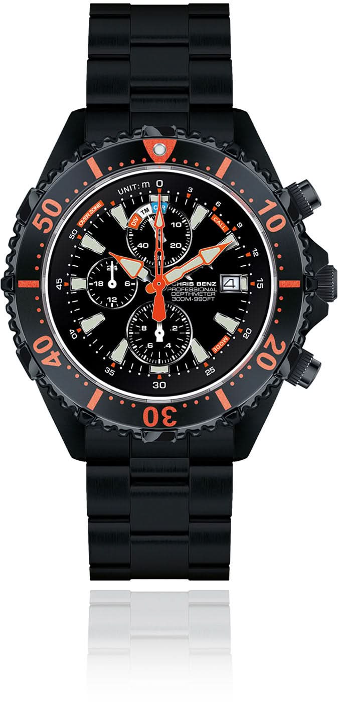 Chris Benz Depthmeter CB-C300X-RS-MB Men's Watch • Depth Gauge up to 50m • 300m Water Resistant