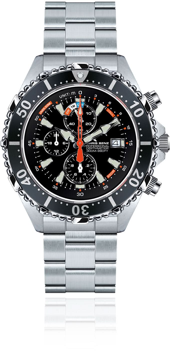 Chris Benz Depthmeter Chronograph 300M CB-C300X-S-MB Men's Watch • 300m Water Resistant • Sapphire Crystal