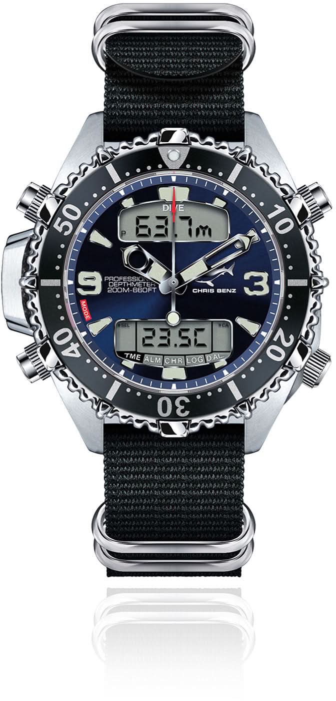 Chris Benz Deep 200M CB-D200X-D-NBS Women's Watch • Sapphire Crystal • 200m Water Resistant