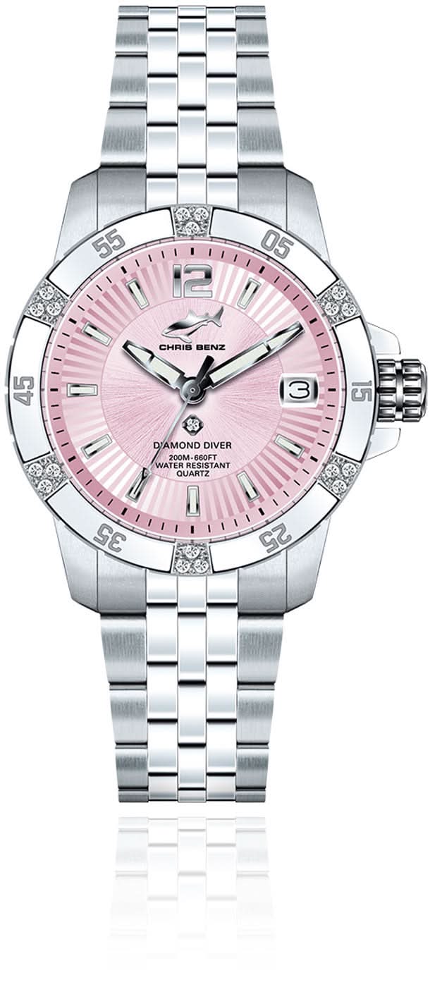 Chris Benz Diamond Diver CB-DD200-R-MBJ Women's Watch • Sapphire Crystal • 200m Water Resistant