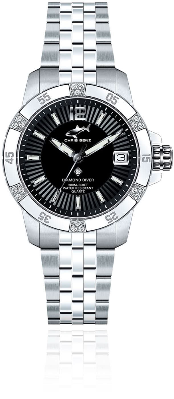 Chris Benz Diamond Diver CB-DD200-S-MBJ Women's Watch • 200m • Sapphire
