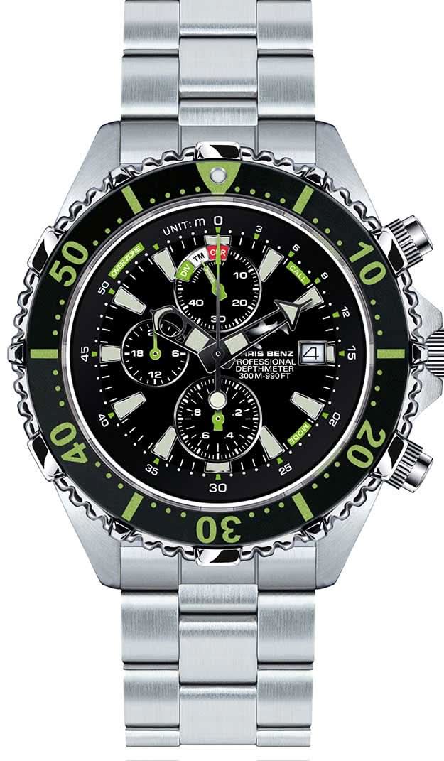 Chris Benz Depthmeter 300M CB-C300-G-MB Men's Watch • 30 bar