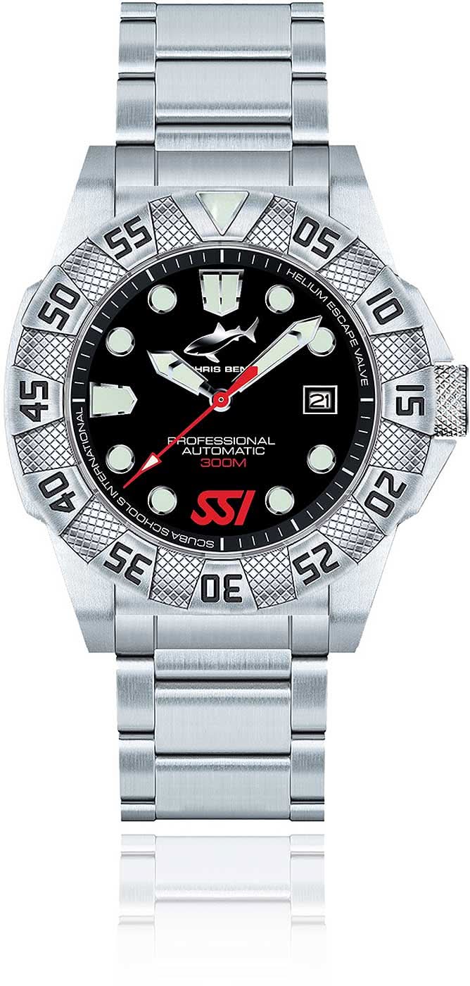 Chris Benz DEEP 300M Automatic CB-300A-SSI-MB Men's Watch • 300m Water Resistant • Sapphire Crystal