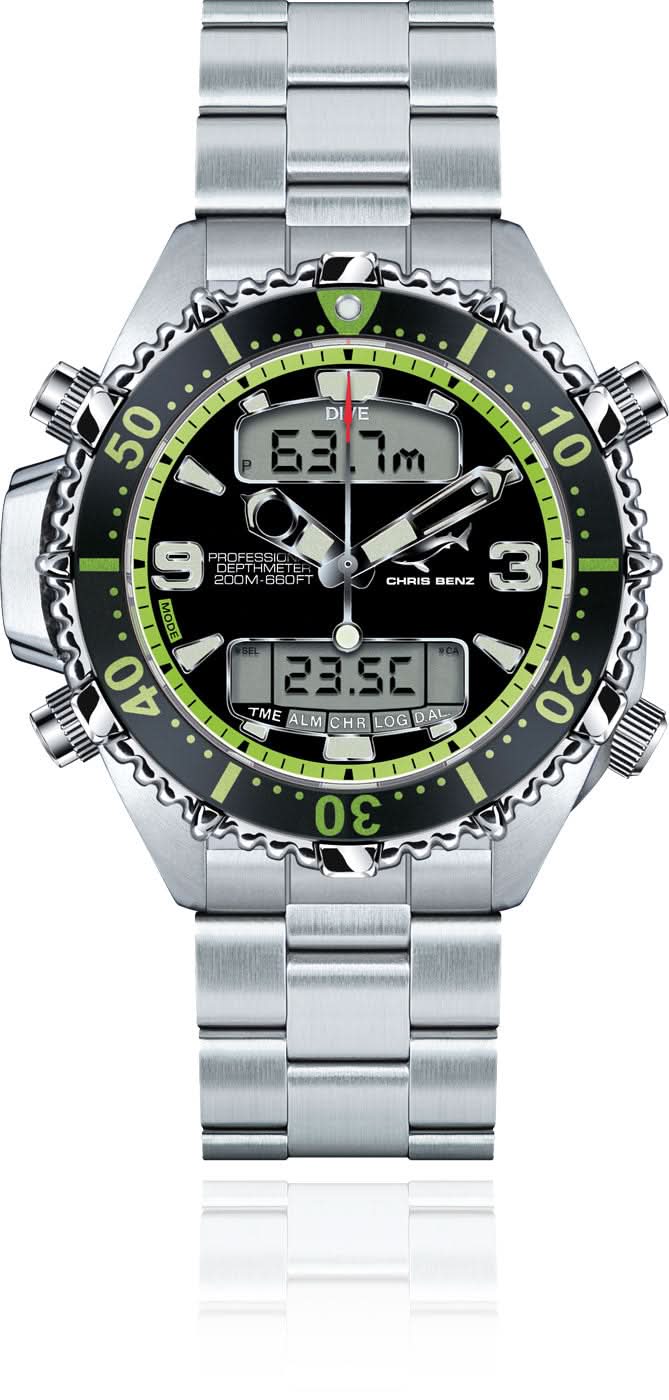 Chris Benz Depthmeter CB-D200X-G-MB Watch • 200m • Sapphire Crystal