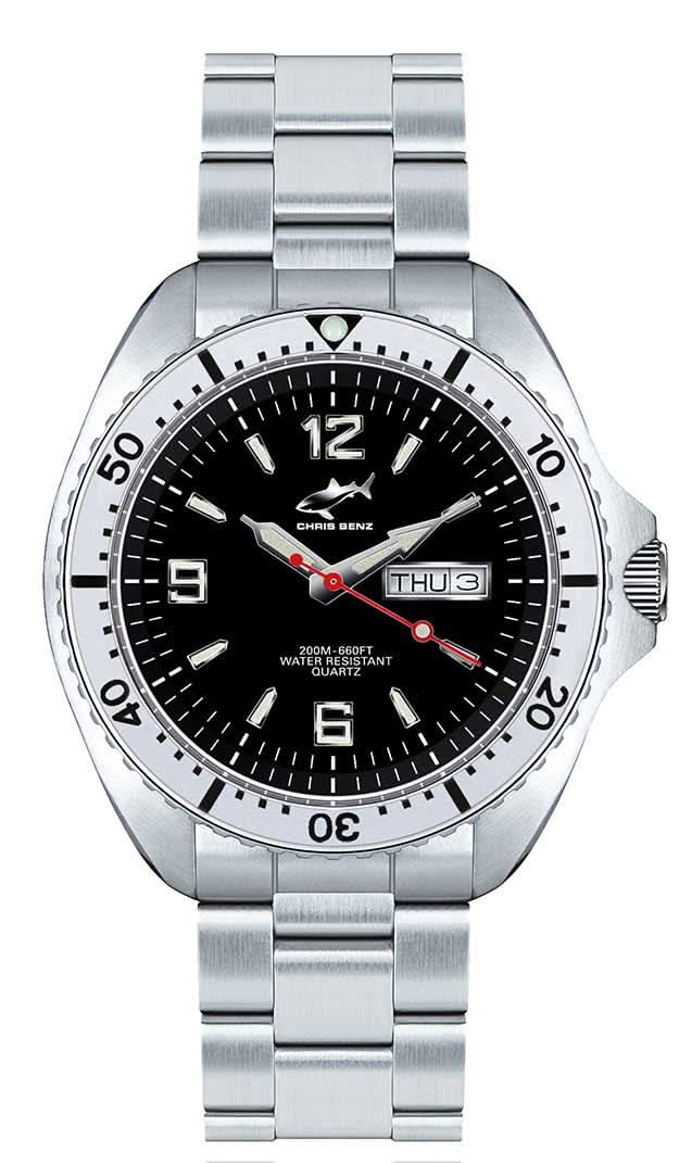 Chris Benz One CBO-S-MB-SI Men's Watch • 200m Water Resistant • Shark Proof