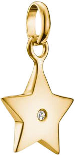 Charm pendant, star with white gemstone, made of silver, gold plated - Thomas Sabo Model: CC1238-414-14