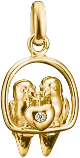 Thomas Sabo Charm Pendant, Lovebirds, in silver, gold plated