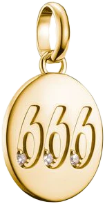 Thomas Sabo Charm Pendant Angel Number 666 with Stones Connect Gold Plated
