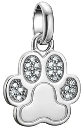 Thomas Sabo Charm Pendant, Paw with White Gemstones, Made of Silver