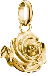 Charm pendant, rose blossom in silver, gold-plated - Thomas Sabo Model: CC1263-413-39