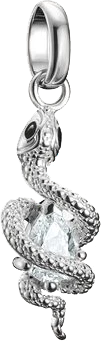 Thomas Sabo Charm Pendant, Snake with White Gemstone, made of Silver