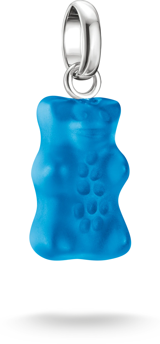Charm pendant, glass gold bear, in blue, made of silver - Thomas Sabo Model: CC1275-017-1