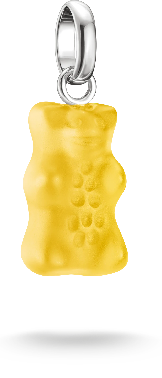 Charm pendant, Glass Goldbear, yellow, made of silver - Thomas Sabo Model: CC1275-017-4
