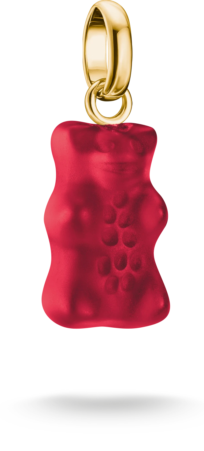 Thomas Sabo Charm Red Gold Bear Pendant Connect Gold Plated