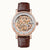 Ingersoll Herrenarmbanduhr Roségold mit Skelettzifferblatt und braunem Lederband