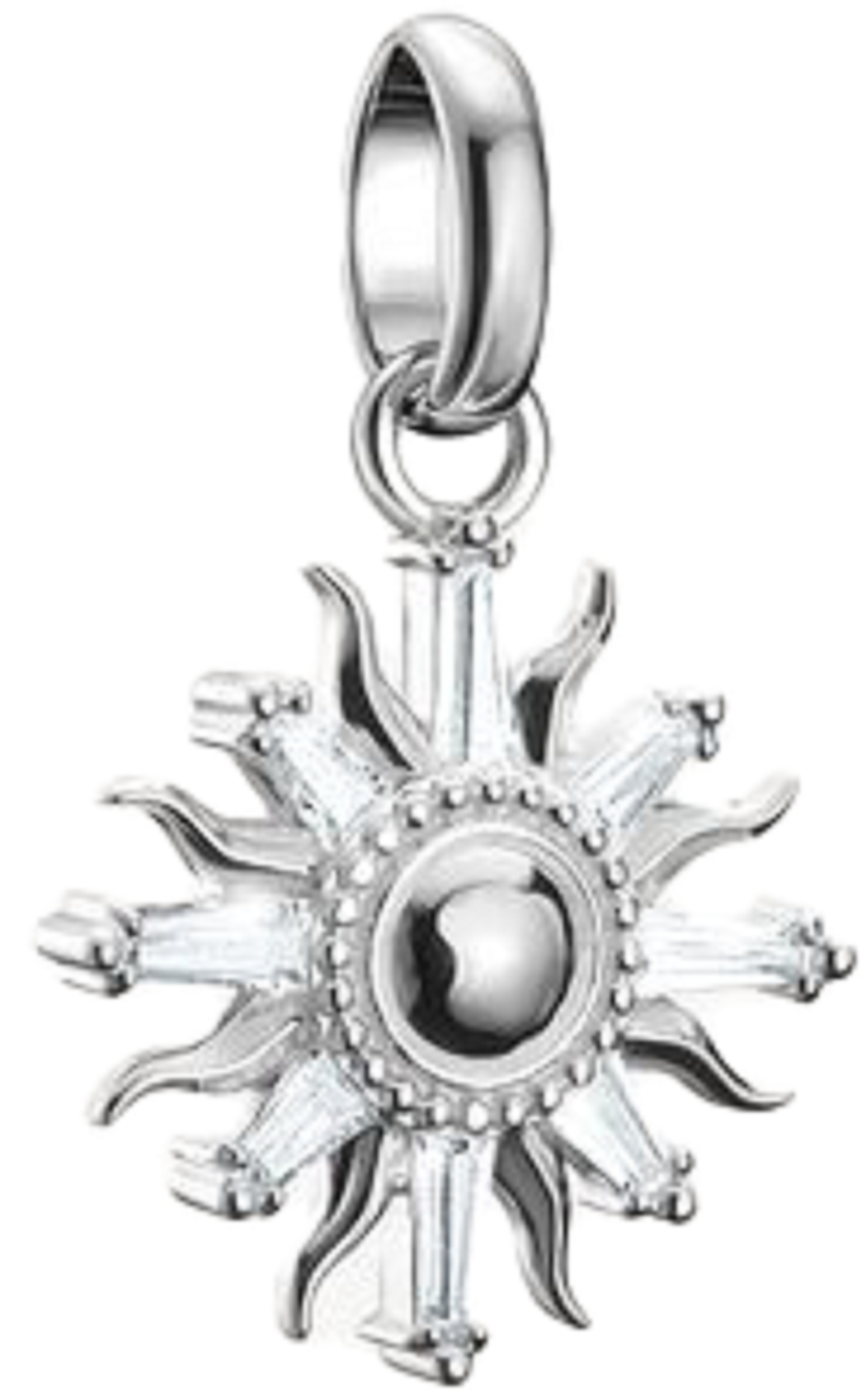 Charm pendant, sun with white gemstones, made of silver - Thomas Sabo Model: CC1246-051-14