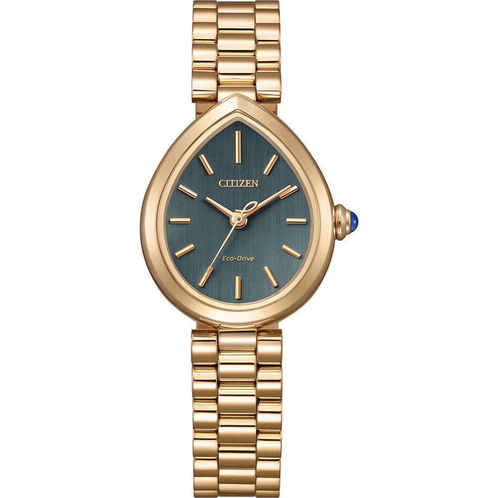 Citizen L Rainell EM1203-57X Damen Armbanduhr Grün • Eco-Drive Solar • Sphärisches Saphirglas
