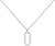 Graduation Necklace with Rectangular Pendant and Stones - 925 Sterling Silver