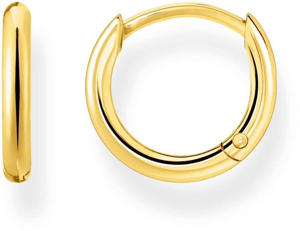 Single Classic Hoop Earring - 750 Yellow Gold Plating