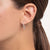 Single Hoop Earring with Stones - 925 Sterling Silver