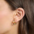 Hoop earrings with colorful stones - 750 Yellow Gold Plating
