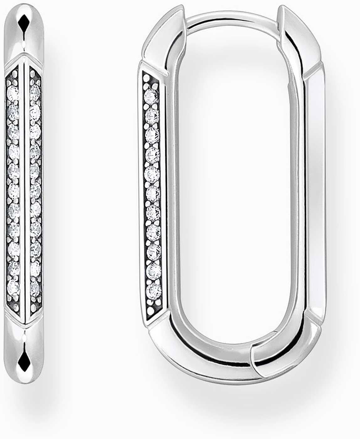 Creoles with stones - 925 Sterling Silver