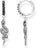 Creoles with snake and sword pendant - 925 sterling silver blackened
