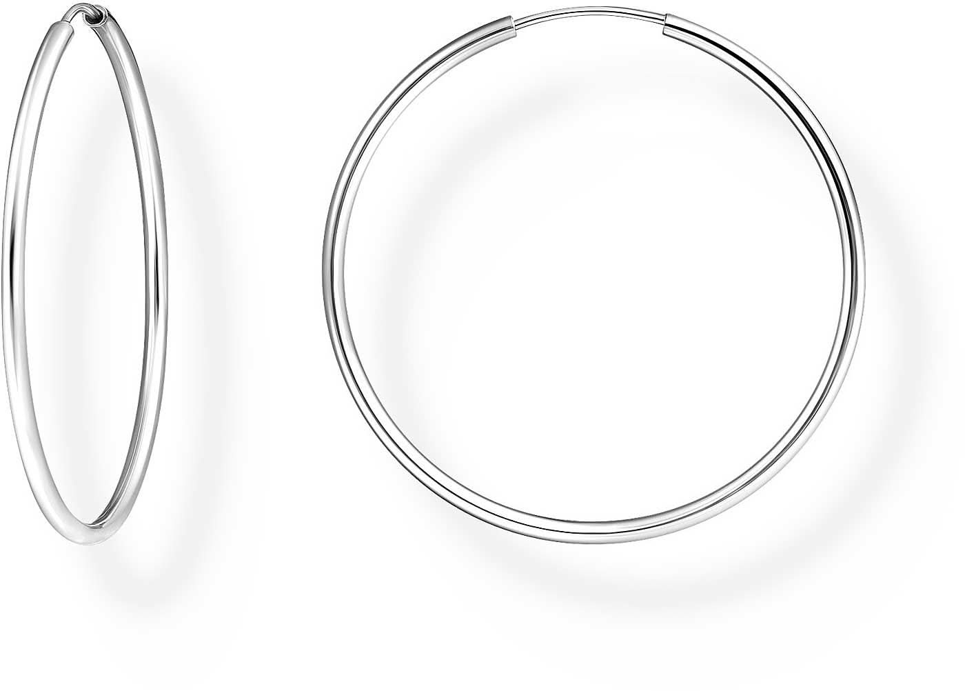 Silver-colored medium-sized hoop earrings - Thomas Sabo Model: CR728-001-21
