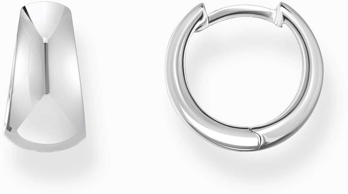 Silver hoop earrings in an elegant trapezoidal shape with a 90s-inspired chunky look - Thomas Sabo Model: CR740-001-21