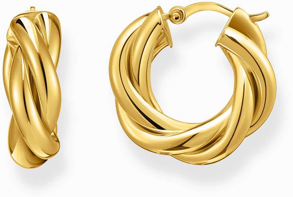 Gold-coloured hoop earrings, with a twisted design for romantic and elegant looks - Thomas Sabo model: CR742-413-39