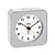 Funk-Wecker Uhr mit weißem Ziffernblatt und silbernem Gehäuse