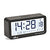 Digitaler Funkwecker in Schwarz mit blauem LED-Display und Zeitanzeige