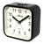 Kleiner schwarzer Analog-Wecker mit weißem Zifferblatt und Ziffern von 1 bis 12