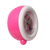 Kinderwecker mit rosa Seitengehäuse und weißem Leuchtring, analoges Zifferblatt im Blick