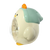 Kinderwecker Pinguin, Seitenansicht mit Ziffernblatt, orangefarbener Spitze und Uhrzeigern