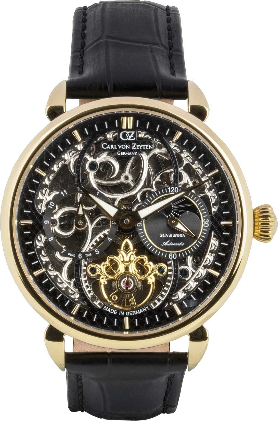 Carl von Zeyten Baden-Baden CVZ0005GBKS Men's Watch • Double Balance Wheel • Skeletonized