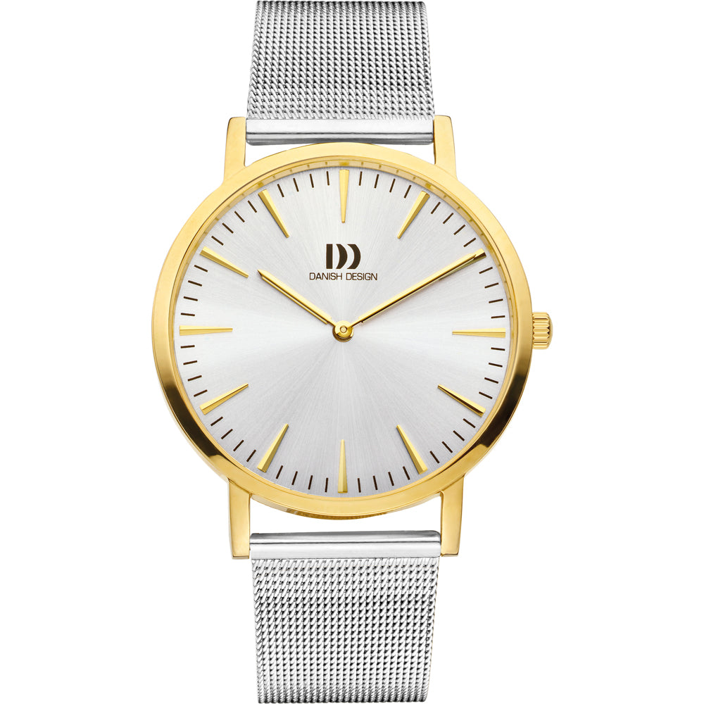 Danish Design London IQ65Q1235 Damen Armbanduhr Bicolor • Milanaise-Armband • Mineralglas
