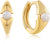 ANIA HAIE E054-03G Geometric Hoop Earrings with a Pearl