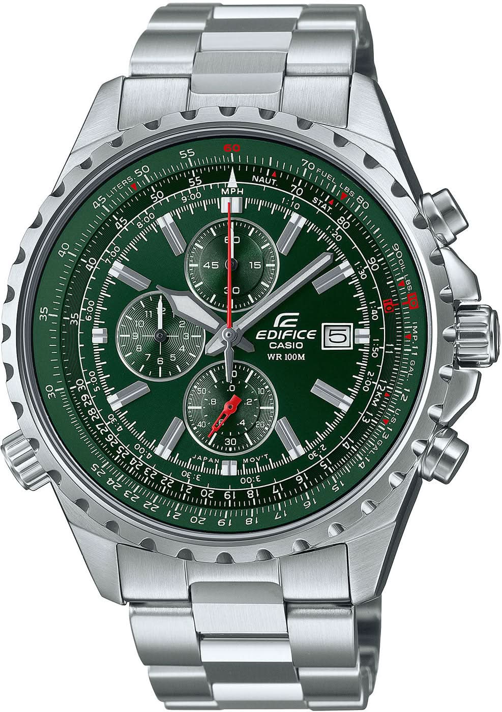 Casio Edifice EF-527D-3AVUEF Men's Watch • Precise Chronograph • Integrated Slide Rule