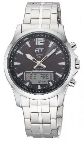 Eco Tech Time Professional EGA-11715-21M Men's Watch • Solar Radio Controlled • Worldtimer