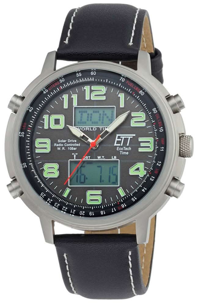 Eco Tech Time Hunter II EGS-11301-22L Men's Watch • Solar Powered • Radio-Controlled Technology