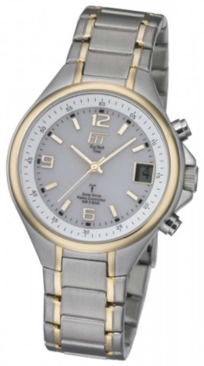 Eco Tech Time Solar Drive Radio Clock EGS-11378-75M Men's Watch • Radio-Solar • Stainless Steel Bicolor