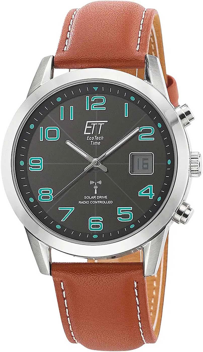 Eco Tech Time Basic EGS-11499-22L Men's Watch • Solar Radio Controlled • Leather Strap
